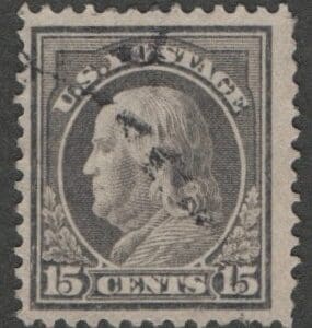 Scott# 418 "FRANKLIN" USED PERF 12, SLWMK WITH LOCAL CANCEL