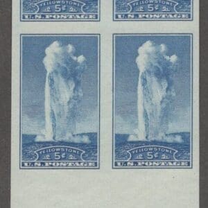 Scott# 760 "YELLOWSTONE-NAT'L PARK" MNH BIG SELVAGE MARGIN BLOCK (4) NGAI