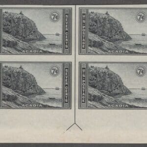 Scott# 762 "NATIONAL PARKS - ACADIA PARK" MNH BOTTOM ARROW CENTERLINE BLOCK (4) MNH