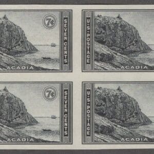 Scott# 762 "NATIONAL PARKS - ACADIA PARK" MINT BLOCK (4) NICELY CENTERED