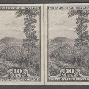 Scott# 765 "GREAT SMOKY MOUNTAINS-NAT'L PARKS" MNH HORIZ. PAIR W/VERTICAL CENTERLINE