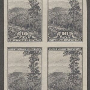 Scott# 765 "GREAT SMOKY MOUNTAINS-NAT'L PARKS" MNH BIG SELVAGE BLOCK (4)