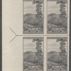 Scott# 765 "GREAT SMOKY MOUNTAINS-NAT'L PARKS" MNH CENTERLINE ARROW BLOCK (4)