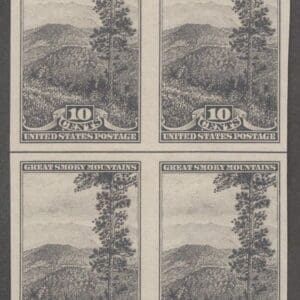 Scott# 765 "GREAT SMOKY MOUNTAINS" MINT VERTICAL CENTERLINE BLOCK (4)