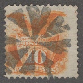 Scott# 116 "SHIELD & EAGLE" CIRCULAR WEDGES FANCY CANCEL, NICELY CENTERED
