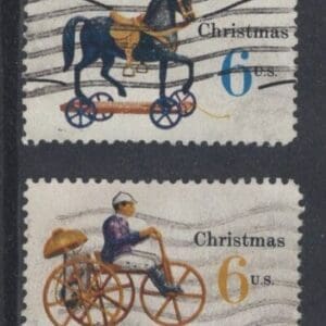 Scott# 1415a-18a "CHRISTMAS TOYS" USED PRECANCEL SE-TENANT SINGLES (4)