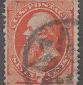 Scott# 160 "STANTON" USED CONTINENTAL BANK NOTE, FANCY GEOMETRIC CANCEL