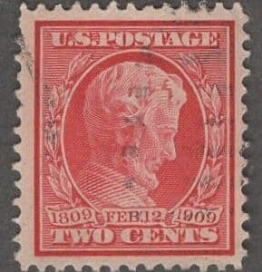 Scott# 367 "LINCOLN MEMORIAL ISSUE" LITE CANCEL, VERY NICELY CENTERED