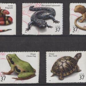 Scott# 3814-18 "REPTILES & AMPHIBIANS" USED SINGLES SET (5)