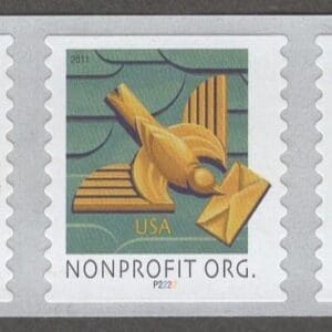 Scott# 4495 "ART DECO BIRD" NON PROFIT PNC5, PLATE # P2222