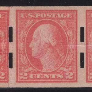 Scott# 534 "WASHINGTON" MNH TYPE VA STRIP (3) SCHERMACK TYPE III PRIVATE PERFS, PASTE UP PAIR