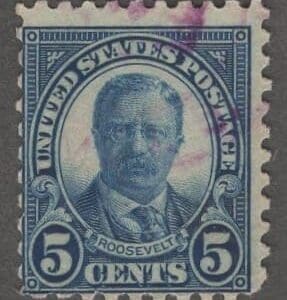 Scott# 586 "ROOSEVELT" USED ROTARY PERF 10 WITH A LITE CANCEL