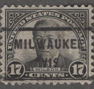 Scott# 623 "WOODROW WILSON" USED, MILWAUKEE, WI PRECANCEL