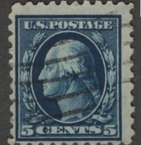 Scott# 466 "WASHINGTON" USED SINGLE, FLAG CANCEL, NICELY CENTERED