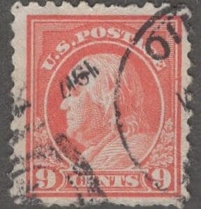 Scott# 471 FRANKLIN PERF 10, NO WMK USED , CDS LOCAL & DUPLEX CANCELS