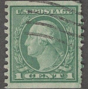 Scott# 490 "WASHINGTON" USED COIL, FLAG CANCEL