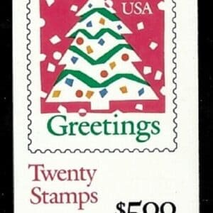 SCOTT 2516a BK181 "CHRISTMAS TREE" UNEXPLODED BOOKLET (20) 2X PANES (10)