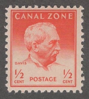 Scott# 136 CANAL ZONE "DAVIS" MNH SINGLE, NICELY CENTERED