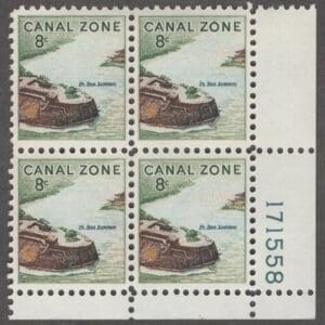 CANAL ZONE Scott# 159 "FORT SAN LORENZO" MNH PLATE BLOCK (4)