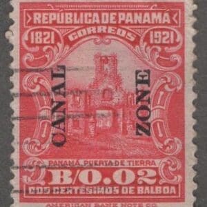 CANAL ZONE Scott# 61 "LAND GATE" USED SINGLE, NICELY CENTERED