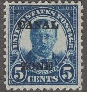 Scott# 74 CANAL ZONE "ROOSEVELT" MINT SINGLE, NICELY CENTERED