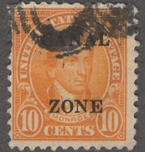 CANAL ZONE Scott# 75 "MONROE" USED SINGLE, NICELY CENTERED