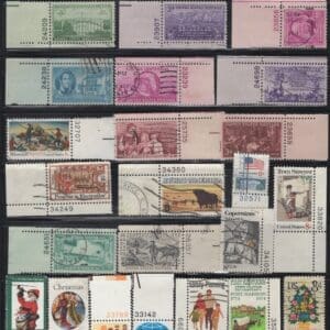 LOT  of (160+) USED U.S. PLATE # SINGLES WITH VARIOUS CANCELS AS SHOWN