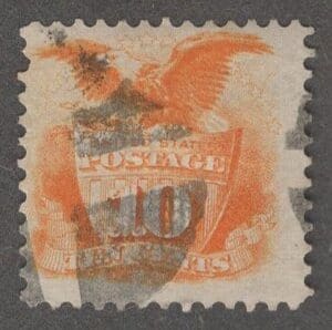 Scott# 116 SHIELD&EAGLE PICTORIAL" NEGATIVE QUARTER CIRCLE FANCY  CANCEL