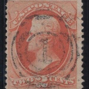 Scott# 183 "JACKSON" USED WITH A NUMERAL 1 BULLSEYE CANCEL