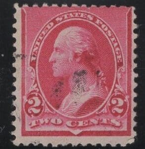 Scott# 220a "WASHINGTON" CAP ON LEFT 2, LITE CANCEL