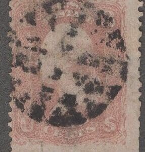 Scott# 65 "WASHINGTON" WITH FANCY GEOMETRIC CANCEL *SEE DETAILS*