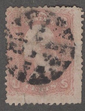 Scott# 65 "WASHINGTON" WITH FANCY GEOMETRIC CANCEL *SEE DETAILS*