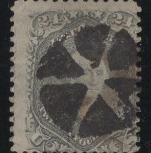 Scott# 70b "WASHINGTON" USED, CIRCULAR 6 SEGMENT NEGATIVE CANCEL