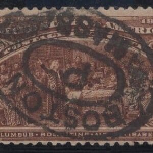 Scott# 234 "COLUMBIAN - SOLICITING AID" BOSTON DBL OVAL CANCEL