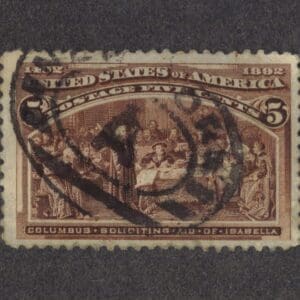 Scott# 234 "COLUMBIAN - SOLICITING AID" USED, LETTER "A" DBL OVAL