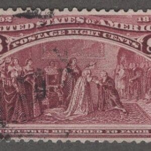 Scott# 236 "COLUMBIAN - RESTORED TO FAVOR" WITH A LITE CANCEL