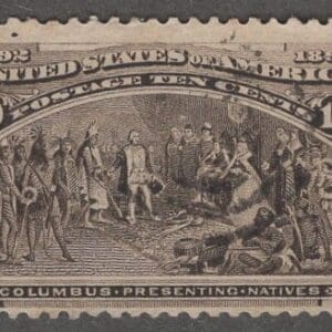 Scott# 237 "COLUMBIAN - PRESENTING NATIVES" LITE CANCEL, NICELY CENTERED
