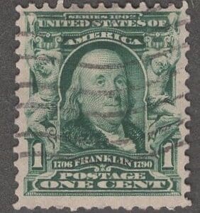 Scott# 300 "FRANKLIN" USED, NICELY CENTERED