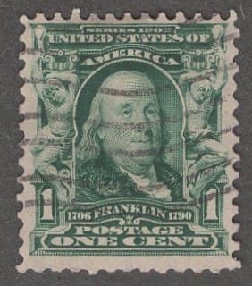 Scott# 300 "FRANKLIN" USED, NICELY CENTERED