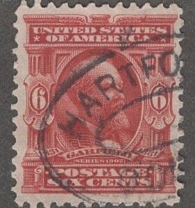 Scott# 305 "GARFIELD-20th U.S. PRESIDENT" USED, HARTFORD CT DBL OVAL