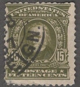 Scott# 309 "CLAY - ORNATE DESIGN" USED * SEE DETAILS *