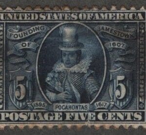 Scott# 330 "JAMESTOWN ISSUE - POCAHONTAS" USED, ** SEE DETAILS **