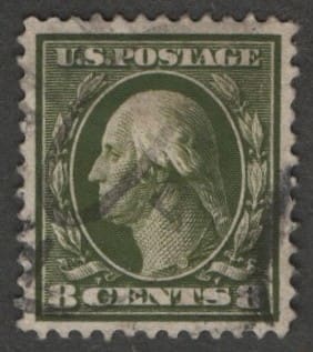 Scott# 337 "WASHINGTON" USED, DBL OVAL CANCEL, NICELY CENTERED