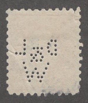 Scott# 468 "WASHINGTON" D61 DELAWARE LACKAWANNA WESTERN RR PERFIN - Image 2