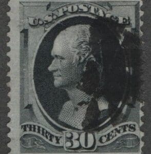 Scott # 190 "HAMILTON" USED, FANCY CORK CANCEL, NICELY CENTERED