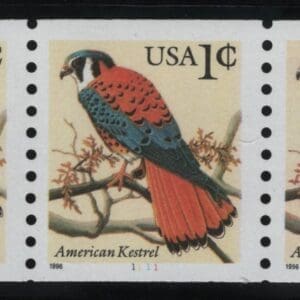 Scott# 3044 "AMERICAN KESTREL" MNH PNC5 PLATE# 1111 BYCM, D PRESS