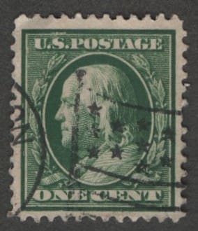 Scott# 374 "FRANKLIN" USED, BOSTON CDS & FANCY STAR FLAG CANCELS