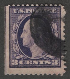 Scott# 376 "WASHINGTON" USED, BLIND DOUBLE OVAL CANCEL