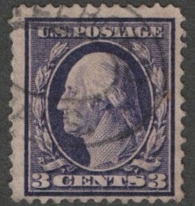 Scott# 376 "WASHINGTON" USED, DBL OVAL CANCEL, NICELY CENTERED