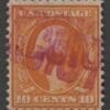 Scott# 381 "WASHINGTON" USED PERF 12, INVERTED RED LETTERS CANCEL